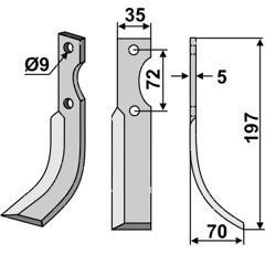 Fräsmesser Rechts 197 x 35 Nibbi Decimo Nachbau
