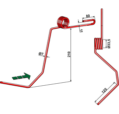 Griffe Ø7mm pour semoir LEMKEN 3537039 adaptable 