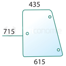 Vitre latérale D/G pour machine agricole CASE IH 144759A1 adaptable