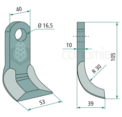 Couteau Y pour broyeur PALLADINO 5560109 adaptable 