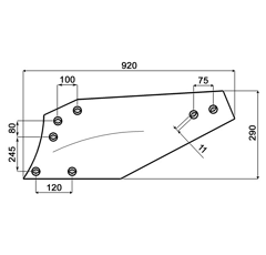 Versoir gauche pour charrue GREGOIRE ET BESSON 173603 adaptable