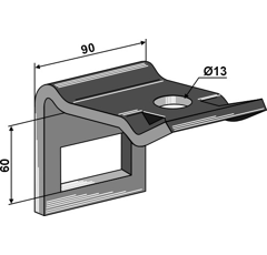 Bride de fixation pour dent 60 mm adaptable - BlackSteel©