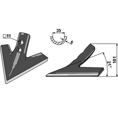 Gänsefußschar 175 mm 21° Nachbau
