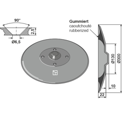 Disque lisse Ø300x2,5 mm pour semoir KUHN K3000080 adaptable - Blacksteel©