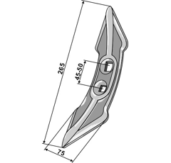 Soc 265 x 75 mm  pour VOGEL & NOOT PT460 adaptable - BlackSteel©