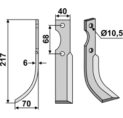 Fräsmesser Links 217 x 40 Benassi Nachbau