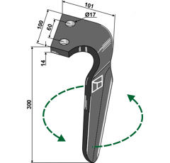 Dent Gauche pour herses rotatives ALPEGO D06700 adaptable - Blacksteel©