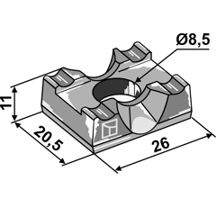 Pièce de serrage pour épandeur MENGELE 03-064703 adaptable