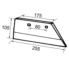 Soc de rasette droit pour charrue DURO 6604 adaptable