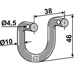 Schäkel 46 x 40 für Mulcher – Nachbau  