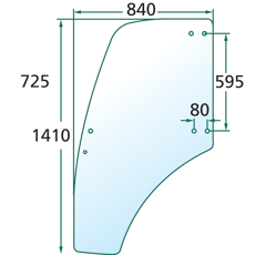Vitre de porte G. pour machine agricole LINDNER 3203103 adaptable