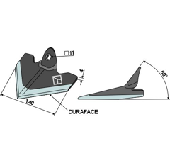 Reja binadora 140 x 4 mm para escardador EINBÖCK 15.266.01 adaptable | reforzado - BlackSteel©