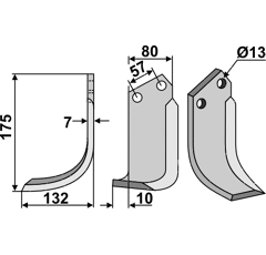 Fräsmesser - links HOW12L Howard Nachbau