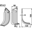 Fräsmesser Rechts 184 x 80 Tortella Nachbau