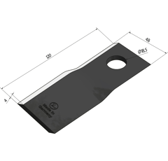 KM-Klinge links 120x48x4 mm LochØ: 18 5 mm 58699N Vicon Nachbau 