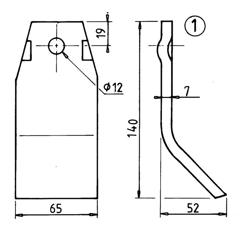 Palette 140 mm pour broyeur SPRAGELSE 25140001 adaptable