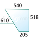 Vitre de porte pour machine agricole FENDT 178810111140 adaptable