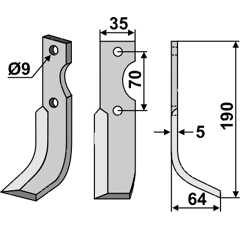 Fräsmesser Rechts 190 x 35 Fort Nachbau