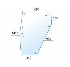 Luna de puerta izquierda para máquina agrícola 04358527 adaptable