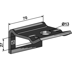 Bride de fixation 40 x 12 mm adaptable BlackSteel©
