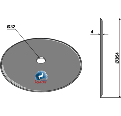 Disco liso Ø 350 x 4 mm para sembradora adaptable