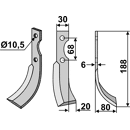 Fräsmesser Rechts 188 x 30 Pasquali Nachbau