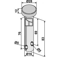 Piton 83 mm pour dents de préparation adaptable - BlackSteel©