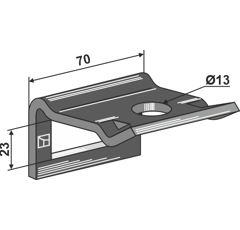 Bride de fixation pour 50 x 12 x 13 mm adaptable BlackSteel©