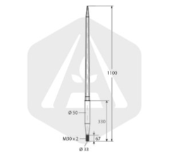 Dent de fourche profil carré 1100 mm adaptable