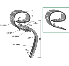 Dent à ressort pour déchaumeur KVERNELAND RF15877 adaptable - Blacksteel©