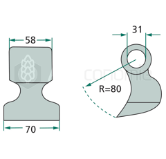 Marteau pour broyeur SEPPI 194.02.025 adaptable 