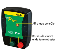Electrificateur P100 sur batterie 12V | PATURA