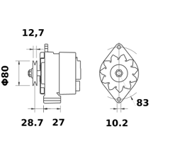 Lichtmaschine für Traktoren MAHLE LETRIKA IA0095 14V 33A