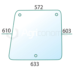 Vitre latérale pour machine agricole FORD 83932025 adaptable