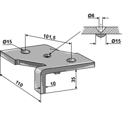 Bride de fixation pour 2 1/2 couche adaptable 