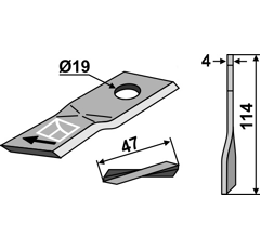 Cuchilla para segadora CLAAS 952042 dcha. adaptable - BlackSteel©