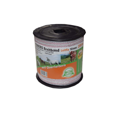 Torero-Breitband 10 mm - 200 m - weiß/rot