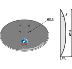 Disque lisse au bore ∅510x4 pour déchaumeur adaptable - Blacksteel©
