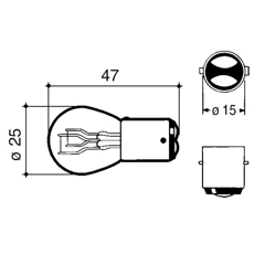 Ampoule R5W 12 V pour machine agricole CASE IH - DAVID BROWN - DEUTZ-FAHR 57M7011 adaptable
