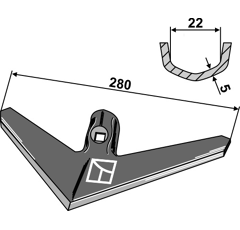 Gänsefußschar 280mm - Mehrere Marken