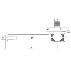 Rotule de direction pour tracteur FENDT F514300100020 adaptable