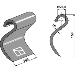 Marteau large pour broyeur MULAG 142385 adaptable