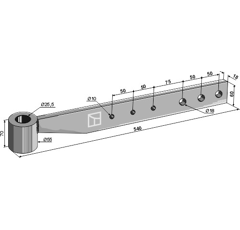 Tiefenlockerer-Schaft 540 mm für KVERNELAND – Nachbau  