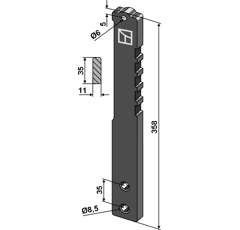 Dent 358 x 35 mm pour herse EINBÖCK 15-282 adaptable - BlackSteel©