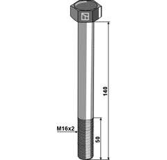 Boulon M16x2 x 140 pour broyeur MASCHIO / GASPARDO adaptable - Blacksteel©