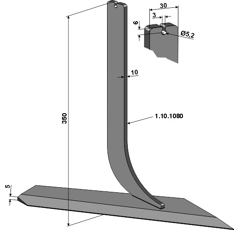 Brazo con cuchilla de binadora 185 x 5 mm para escardador STEKETEE 405862 adaptable - BlackSteel©