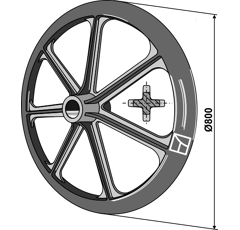 Disco compactador Ø 800 mm para rodillo desterronador DAL-BO adaptable
