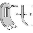 Fléau 90 mm pour broyeur DÜCKER 945000900 adaptable