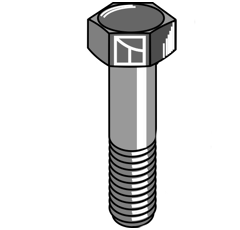 Boulon à tête hexagonale avec filet fin - M16x1,5x45 - 12.9 adaptable - Blacksteel©