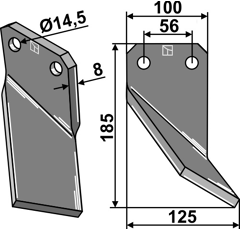 Fräsmesser rechts 100x8x185  RE  ROTERITALIA G4595000 - Nachbau